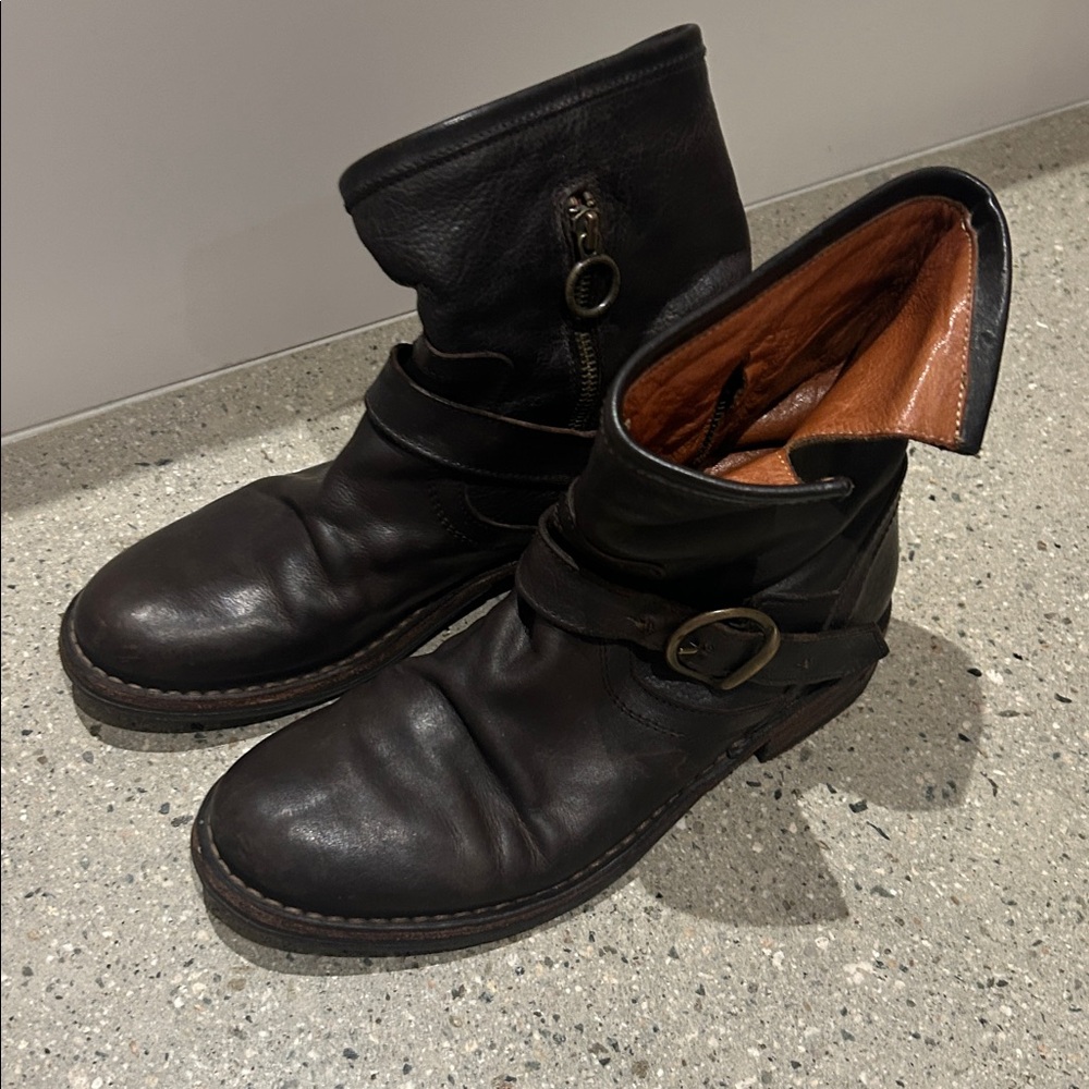 Florentini & Baker Black Leather Ankle Boots